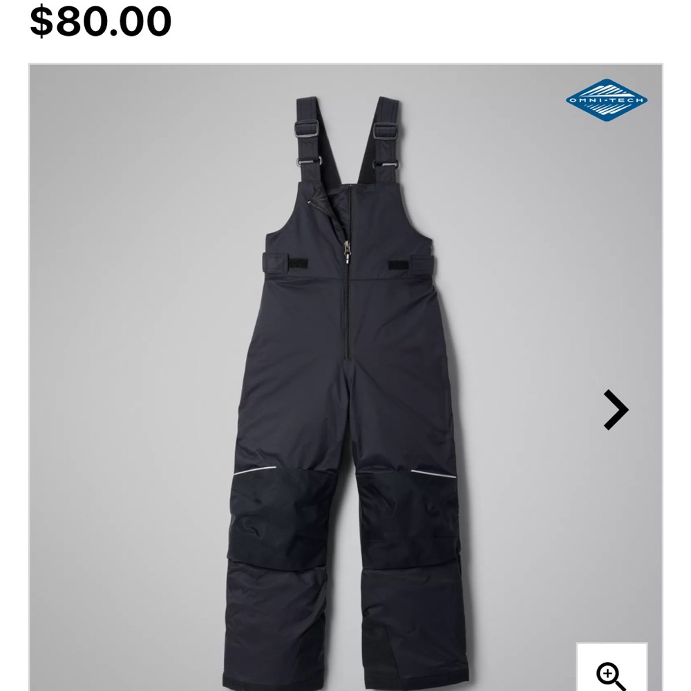Columbia Kids Adventure Ride Snow Bibs - black size small